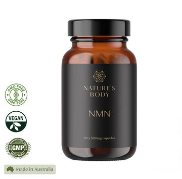 NMN 100% Pure & Stabilised (60 Capsules X 500mg) Third Party Tested